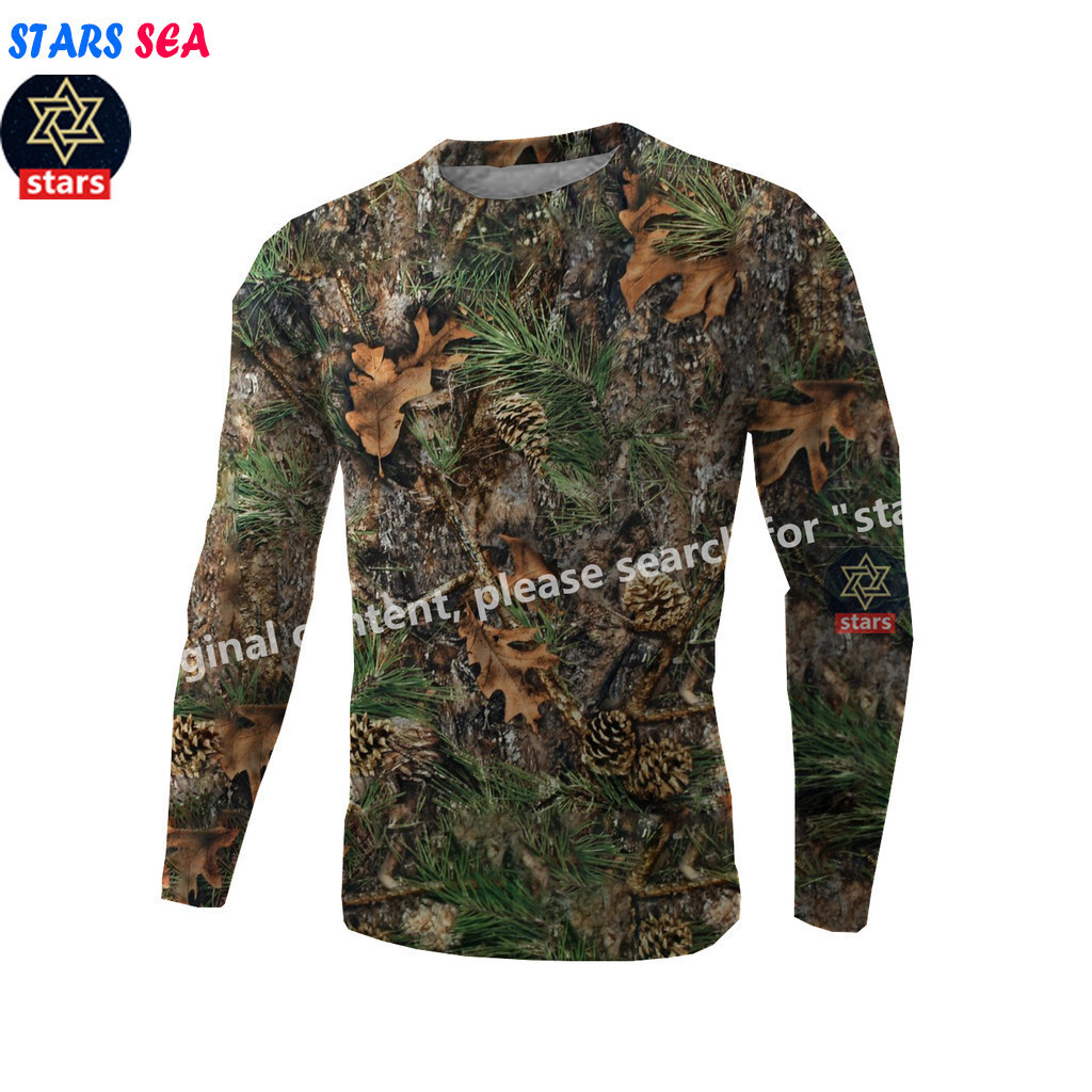 เสื้อยืดลายพรางเสื้อแขนยาวใหม่