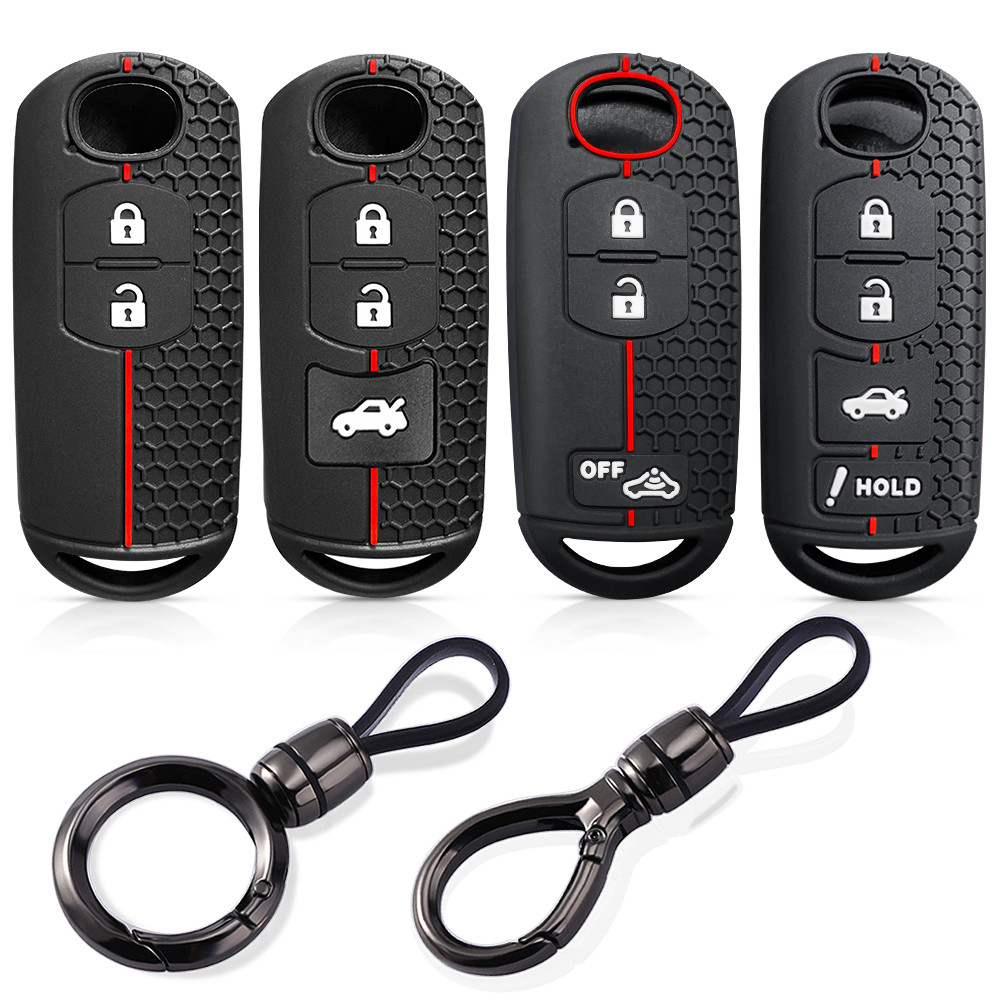 สําหรับ Mazda 2 3 5 6 CX3 CX5 CX7 CX9 X5 MX5 Sch5 Demio M2 M3 M5 M6 ซิลิโคนรถ Remote Key Case Shell พวงกุญแจฝาครอบ Protector