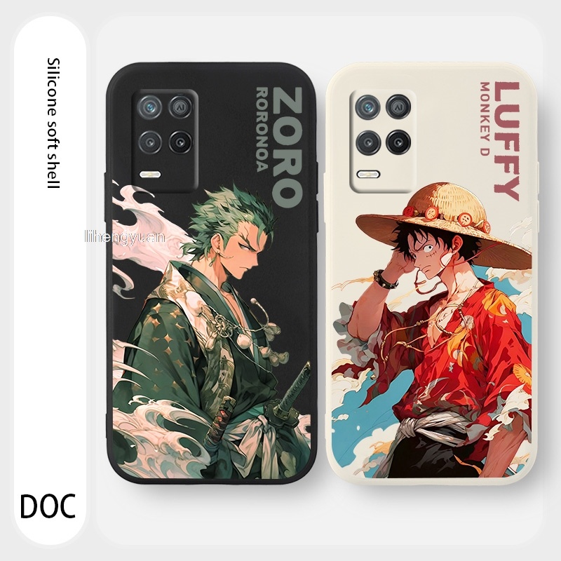 ปลอกrealme 8 9 Pro 8I 9 Pro Plus 9I 5Gการ์ตูนอะนิเมะOne piece Zoroการ์ตูนเคสโทรศัพท์ขอบตรงกันกระแทกซิลิโคนอ่อนนุ่ม
