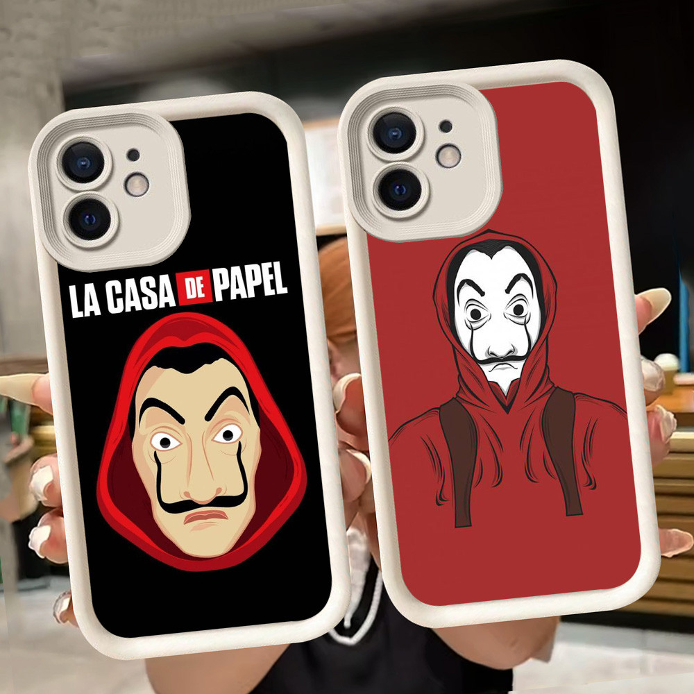 เคสนิ่มสําหรับ iPhone XS X XR 15 11 12 Mini Pro Max สีขาว Q27 La Casa De Papel