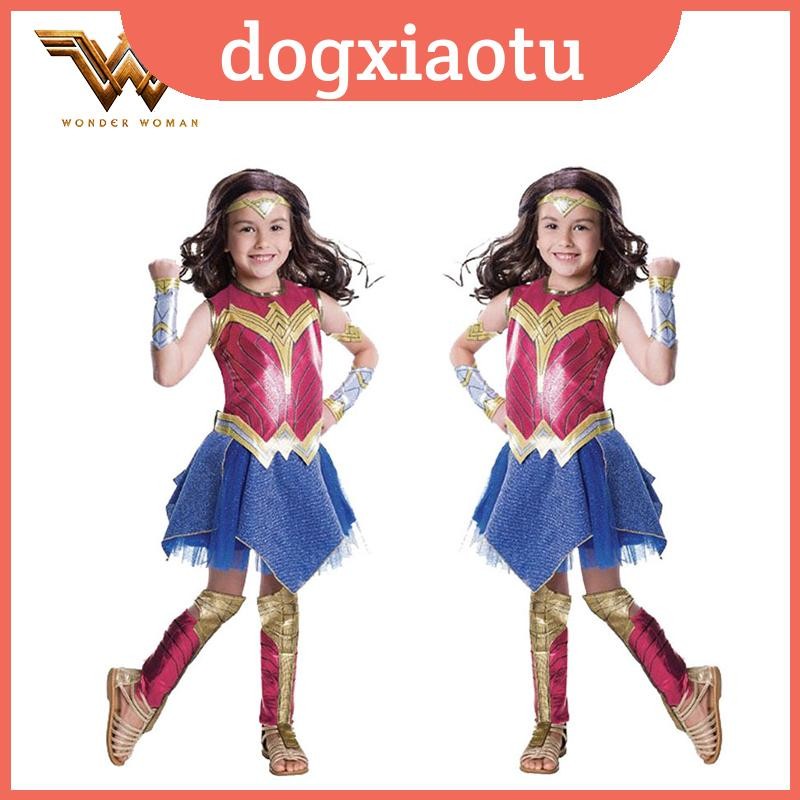 ชุดฮาโลวีน Wonder Woman สลิคและมี texture สำหรับเด็ก พร้อมไซส์ S/M/L