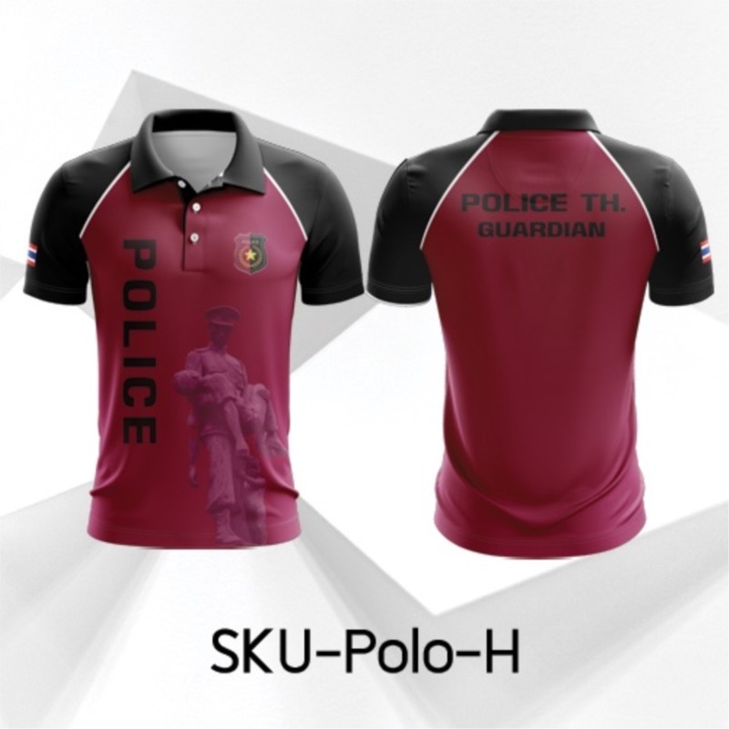 เสื้อตำรวจ โปโลเนื้อผ้าไมโครพลัสหน้าเรียบ