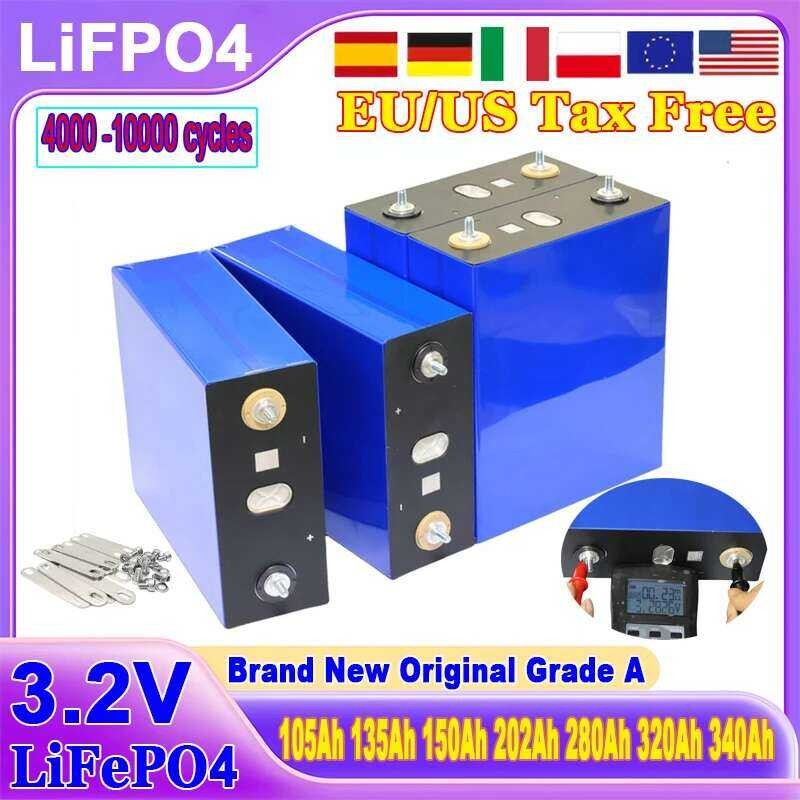 แบตเตอรี่ลิเธียมไอออนฟอสเฟต 3.2V ใหม่ 340Ah 320Ah 280Ah 202Ah 150Ah 3C 12V 48V สำหรับเก็บพลังงานแสงอ