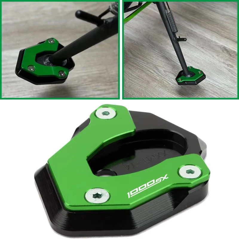 รถจักรยานยนต์ CNC Kickstand Sidestand ขาตั้งขยาย Pad Fit สําหรับ NINJA1000SX NINJA 1000SX Z1000SX Z1