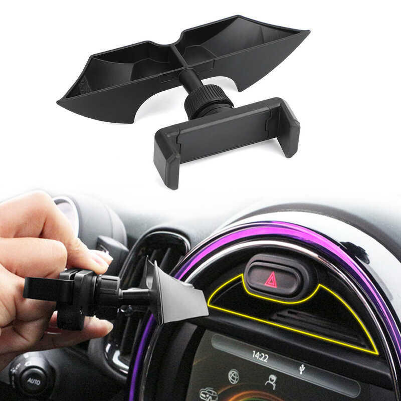 Topteng Black Car Dashboard Slot Phone Holder Mount For MINI Cooper F54 F55 F56 F57 F60