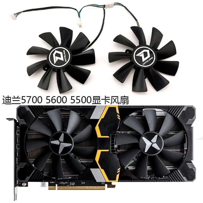 Dylan Hengjin RX 5700 5700xt 5500 5600 X Warlord พัดลมการ์ดกราฟิกพัดลมระบายความร้อน