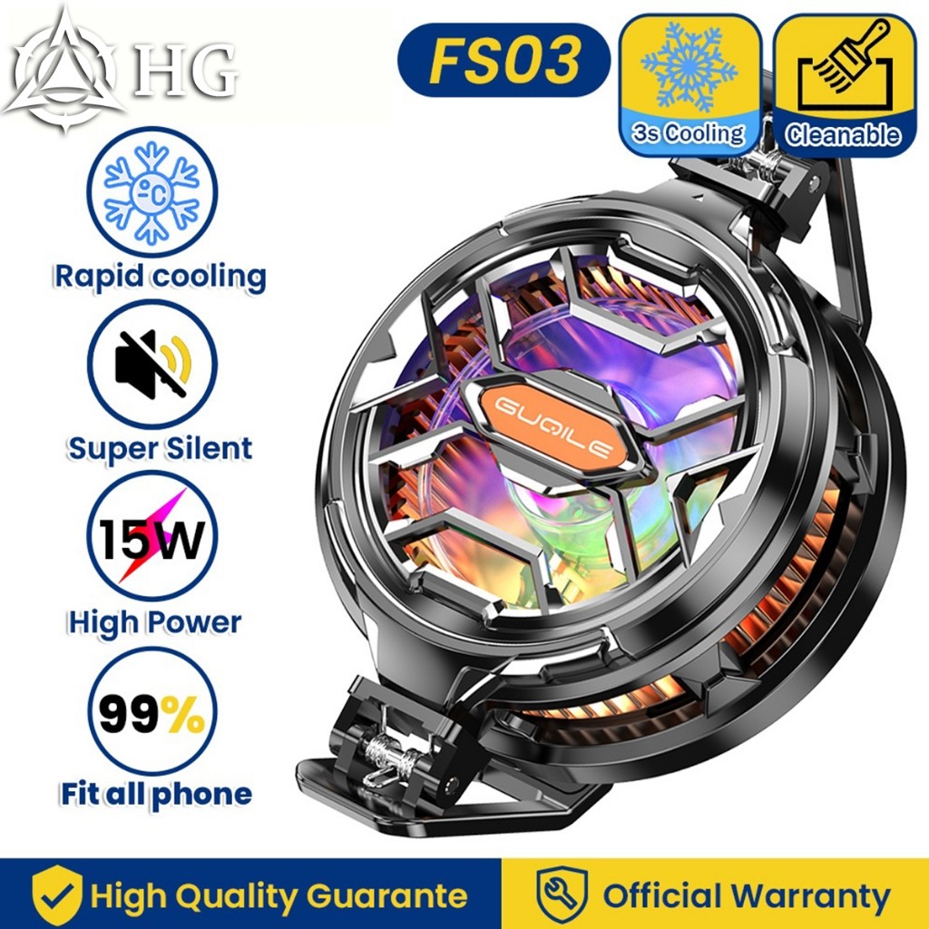 CODHG Fs03 Black Shark Phone Cooler, Mobile Phone Cooler with Semiconductor Cooling, Intelligent Ra