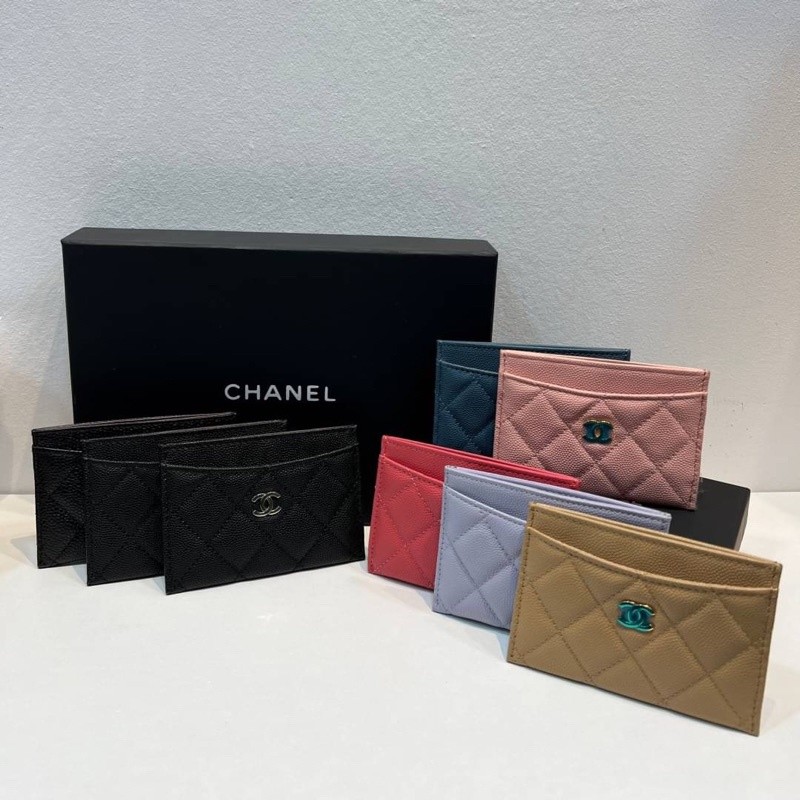 กระเป๋า  CHANEL CARD HOLDER CAVEAR  งานออริหนังแท้ด้านบนสุด