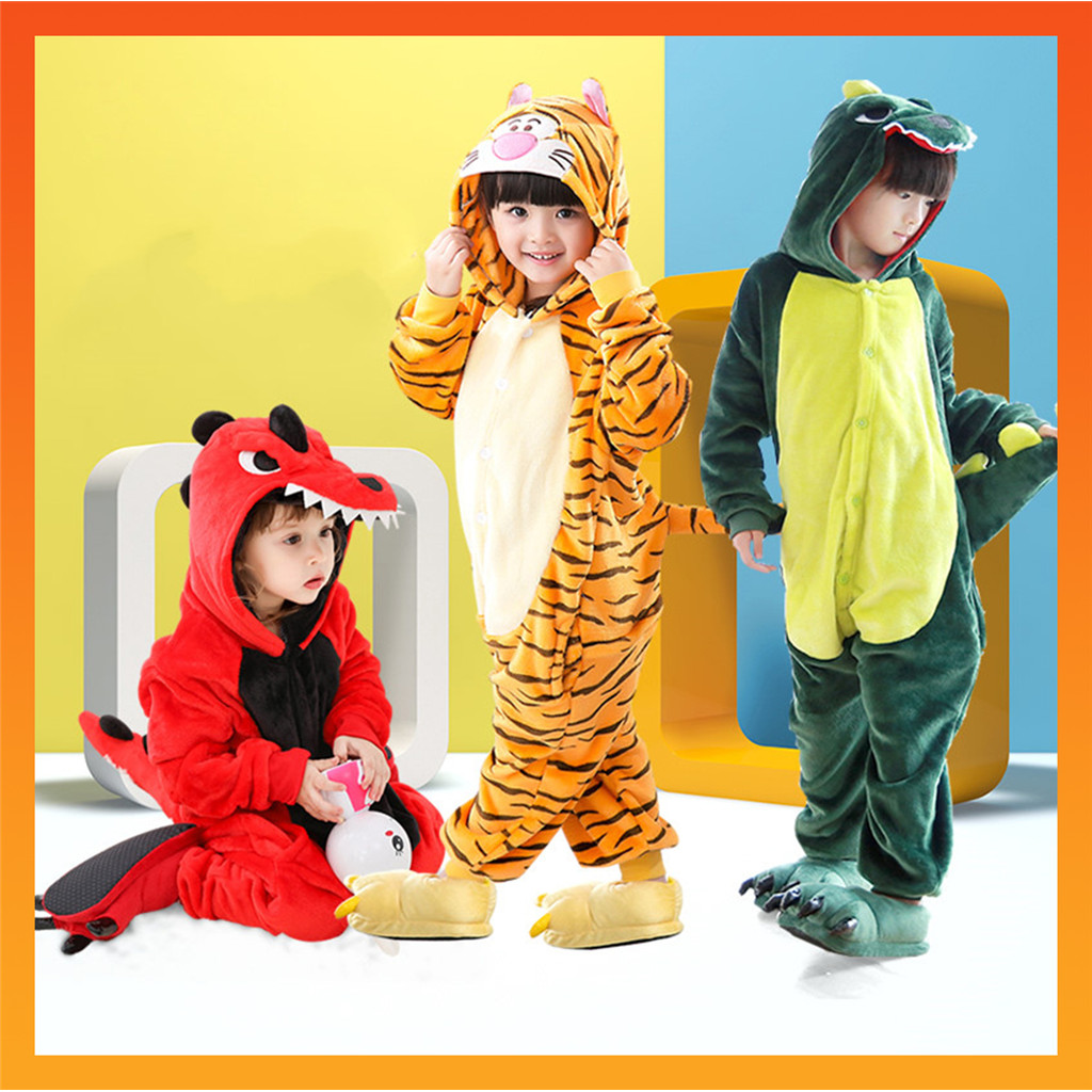 Kigurumi ไดโนเสาร์ Stitch Pikachu อะนิเมะคอสเพลย์เครื่องแต่งกายสําหรับ Halloween Christmas Party 2024 เด็กสัตว์ชุดนอนเด็กหญิง Onesies