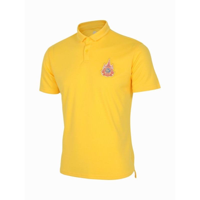 เสื้อโปโลแขนสั้นสีเหลืองอาร์มปัก Warrix Pique X Edge Polo Shirt - ประดับตราสัญลักษณ์