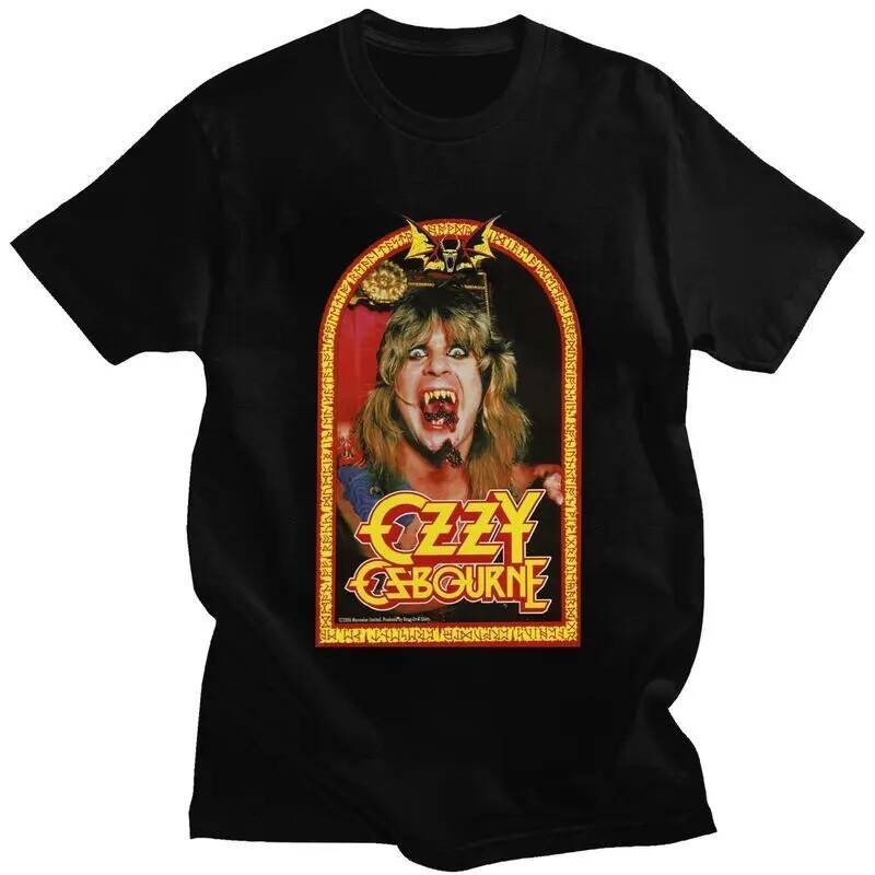 เสื้อยืดผู้ชายHeavy Metal Rock Ozzy Osbourne ทำจากผ้าฝ้ายแท้