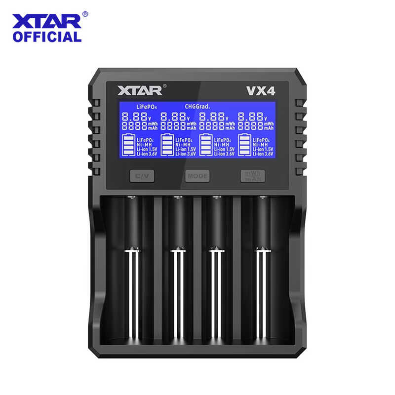 ❤ XTAR Vx4 18650 Aaa/Aa 1.5V Lithium Ion/Nh/Lifepo4 Battery 20W LED Display Quick Charger