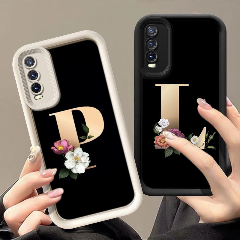 สำหรับ Redmi A1 A2 PLUS A3X A3 PRO A4 TURB O4 เคสโทรศัพท์มือถือ ดวงตานางฟ้า กรณ RR24 Flower Letter I