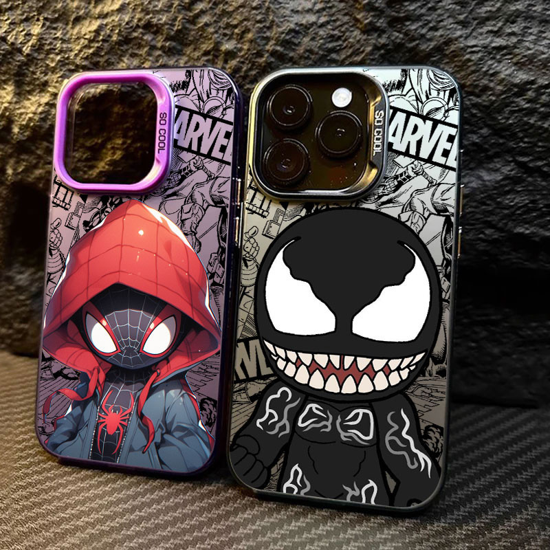 Venom Spiderman Miles Morales Groot Marvel หรูหราเคสโทรศัพท์สําหรับ iphone 17Air 16E 15Pro Max 11 12