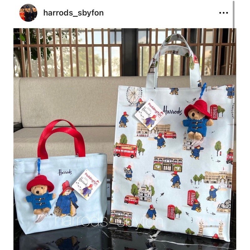 ♞,♘,♙【Harrods】แฟชั่นอังกฤษหมีหมีพีวีซีกระเป๋าหิ้ว, กระเป๋าสะพายไหล่ผู้หญิง