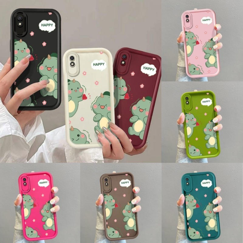 สําหรับ Xiaomi Redmi 9a 9i 9C 9t 10a / Redmi A1 A2 / Redmi หมายเหตุ 9s / 9 Pro Max / Xiaomi Poco X3 NFC X3 Pro ปลอกการ์ตูนน่ารักไดโนเสาร์มีความสุขคู่กันกระแทกซิลิโคนอ่อนนุ่ม