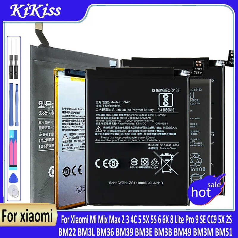 แบตเตอรี่สำหรับ Xiaomi Mi Mix Max 2 3 4C 5 5S 6 X 8 Lite Pro 9 SE CC9 2S BM22 BM3L BM36 BM39 BM3E BM