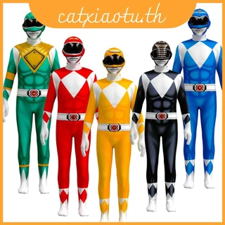 ชุดคอสเพลย์ Ranger สำหรับเด็กและผู้ใหญ่ รวมถึง jumpsuit และหน้ากากตัวละครที่ทนทาน