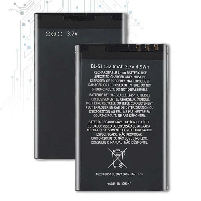 BL-5J 1430mAh แบตเตอรี่ For 5230 5232 5800 5900 C3 N900 X6 X9 BL 5J