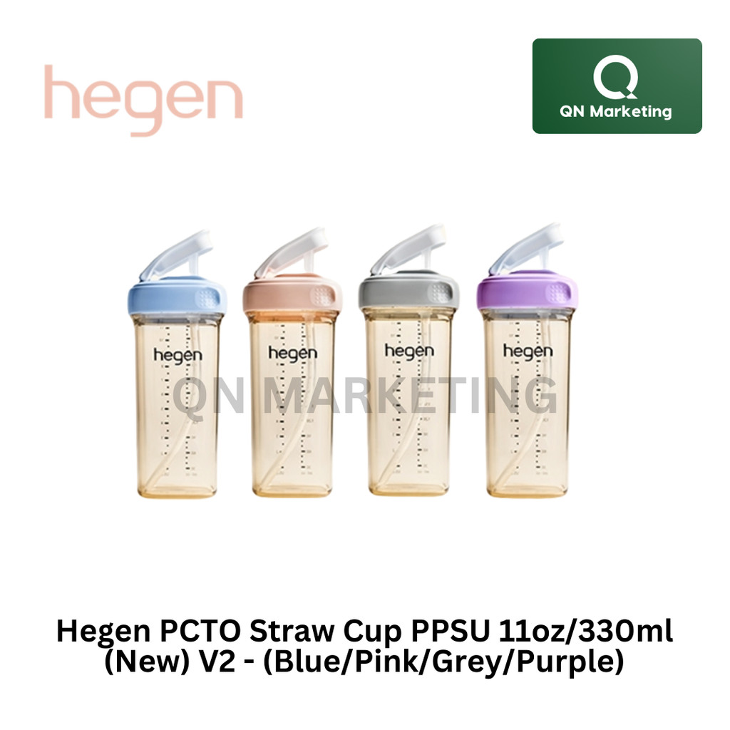 Hegen PCTO PPSU Straw Cup 330ml/11oz (น้ําเงิน/ชมพู/เทา/ม่วง)