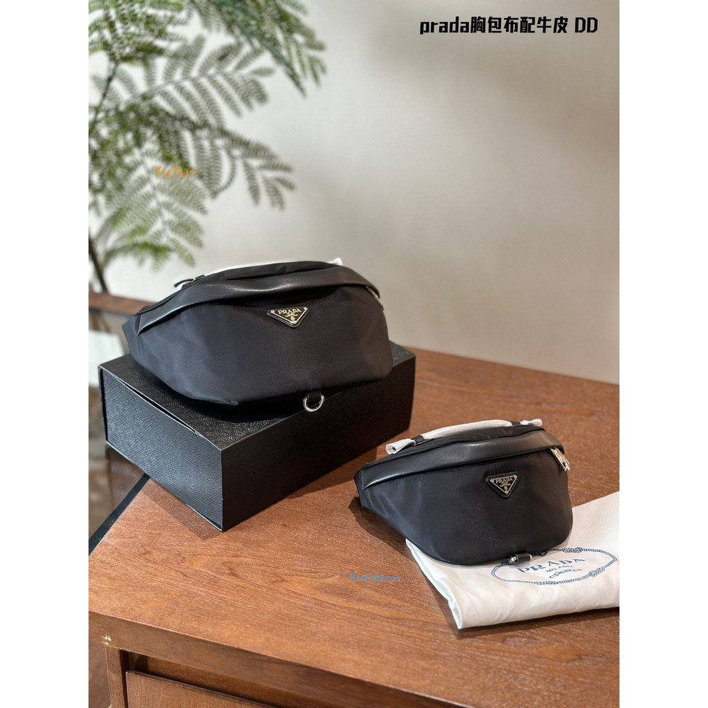 [YuYu Ready Stock] กระเป๋าคาดหน้าอก Unisex Practical Cowhide All-Match กระเป๋าคาดเอวกระเป๋าเดินทางขนาดใหญ่ด้านบน 38 * 21 * 19 ซม. ขนาดเล็ก 30 * 16 * 7 ซม.