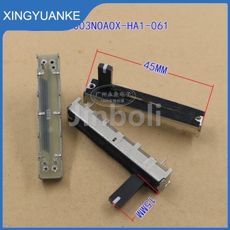 2PCS SC3043N 45 มม.ตรงสไลด์ Potentiometer Resistor B10K พร้อม Midpoint เดี่ยว 3Pins Mixer Fader B103