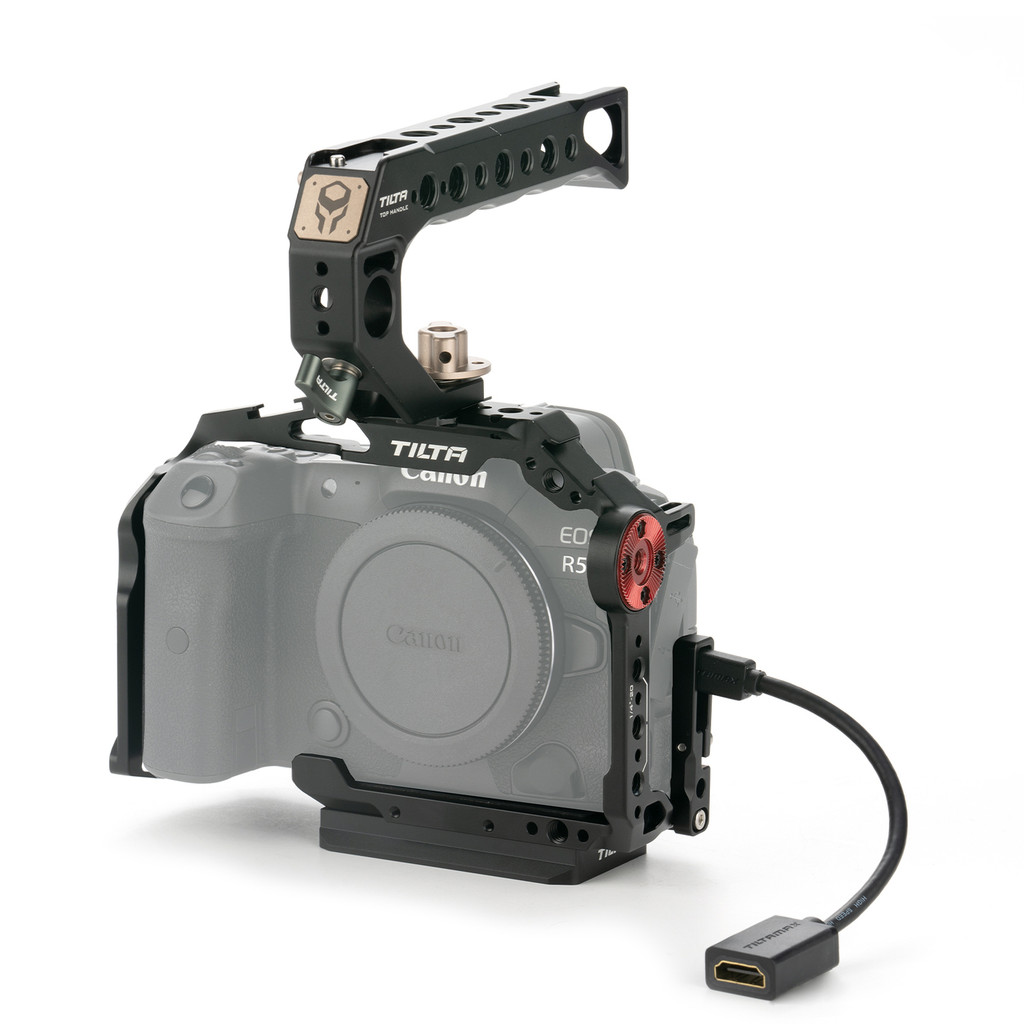 TILTA Full กล้องสําหรับ Canon R5/R5C/R6 ชุด V2 สีดํา DSLR สีดําชุดการถ่ายภาพอุปกรณ์เสริม TA-T22-AB-V