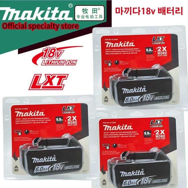 Makita แบตเตอรี่ทดแทน 18v 6.0Ah แท้ 100% รุ่น bl1850b BL1850 bl1860 bl 1860 bl1830 bl1815 bl1840 LXT