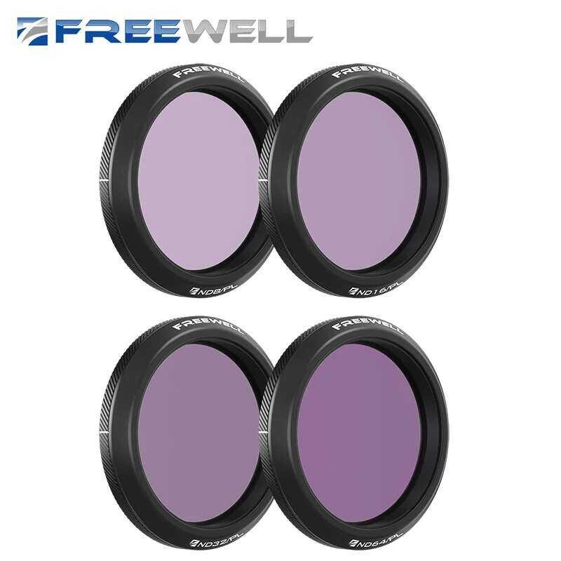 Freewell ชุดฟิลเตอร์ ND/PL สำหรับกล้อง DJI Omo Action 5 Pro/Action 4/3 ชุด 4 ชิ้น ND8PL ND16PL ND32P