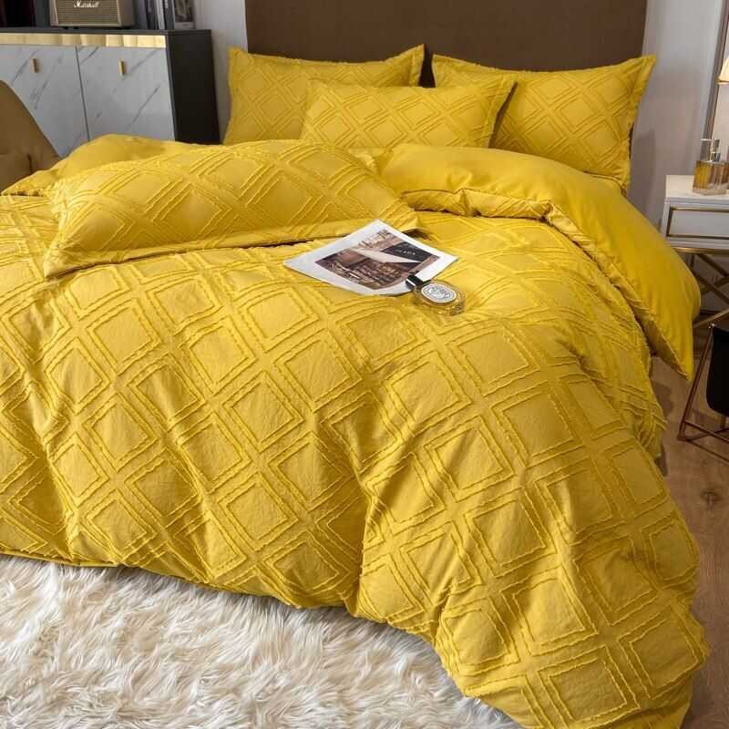 LY Egyptian Cotton Bed Sheet Solidcolor Quilt Cover Beden Bedding Set King Queen Size Bed En Duvet