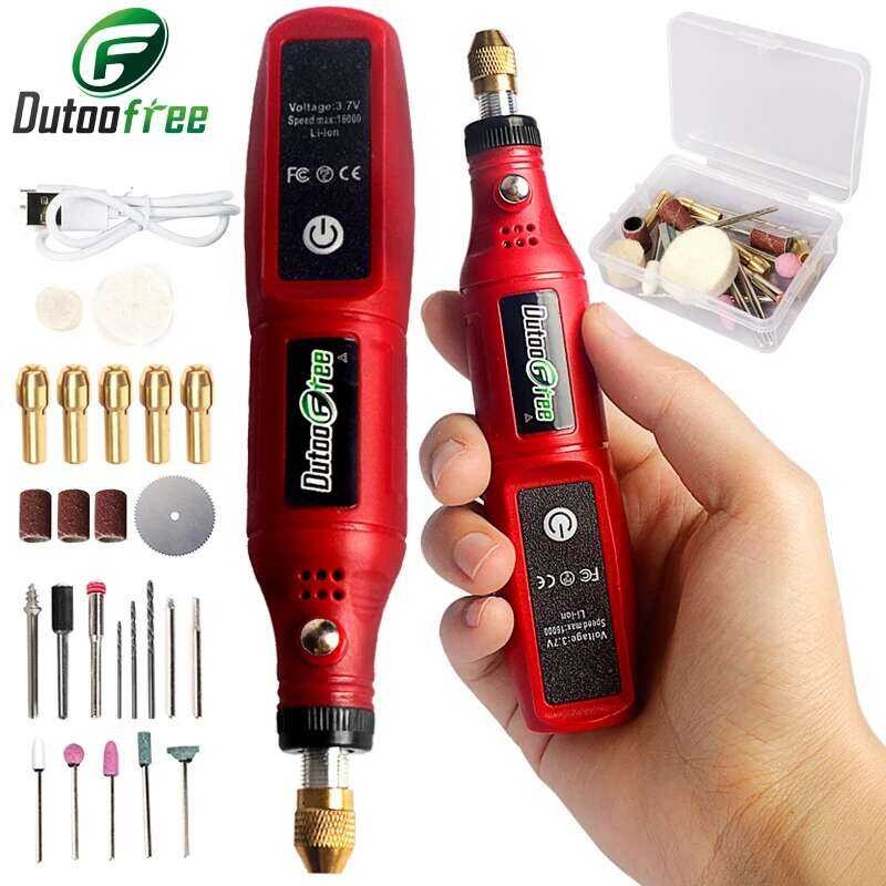USB ชุดเครื่องมือโรตารี่ไร้สาย ขนาดเล็ก 3.7V สำหรับขัดและเจาะไม้ ปากกาแกะสลัก DIY เครื่องมือ Dremel