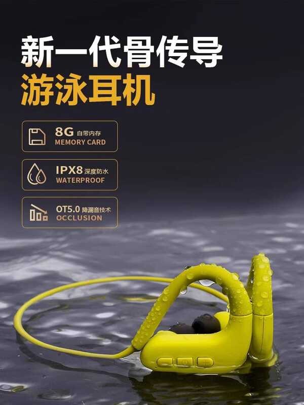 จริง กระดูก การนํา กันน้ําว่ายน้ําเฉพาะชุดหูฟังบลูทูธไร้สายในหูห้อยคอกีฬาวิ่งเข็มขัดหน่วยความจํา 8ก 