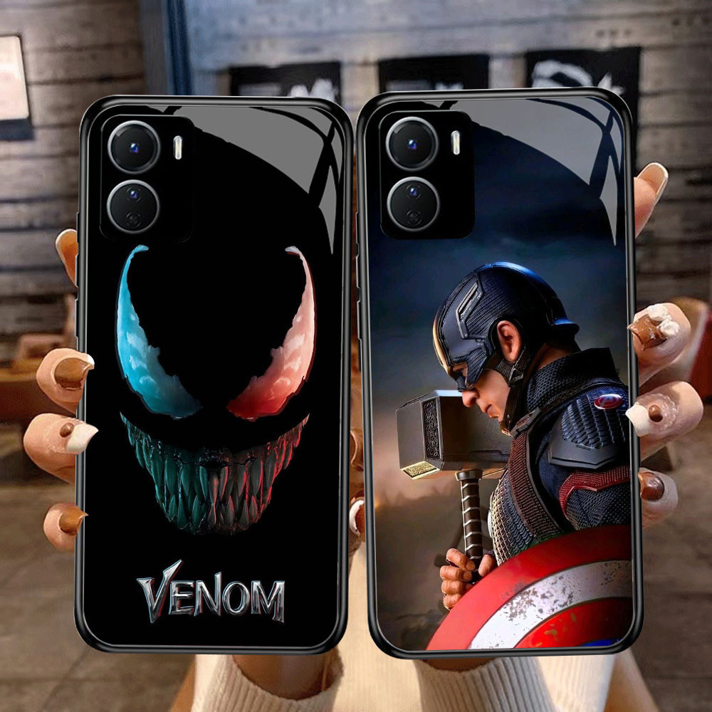 DF-7 Marvel Venom TPU HD Glass Casing สําหรับ VIVO Y16 Y15S Y01 Y56 Y36 Y27S Y15A Y36i Y17S iQOO Z9X