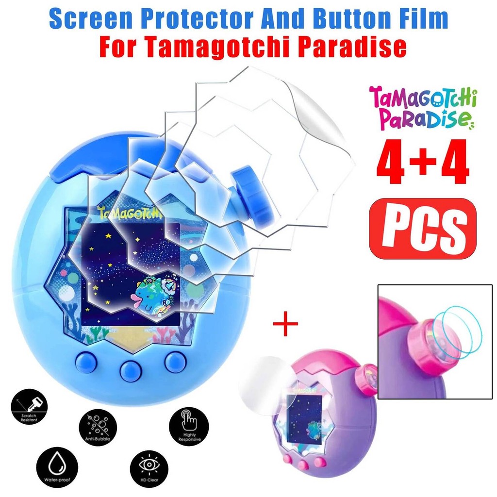 ป้องกันหน้าจอและฟิล์มปุ่มสําหรับTamagotchi Paradise Case Clear TPU Soft Film Screen Protector HDสําหรับTamagotchi Paradise Case