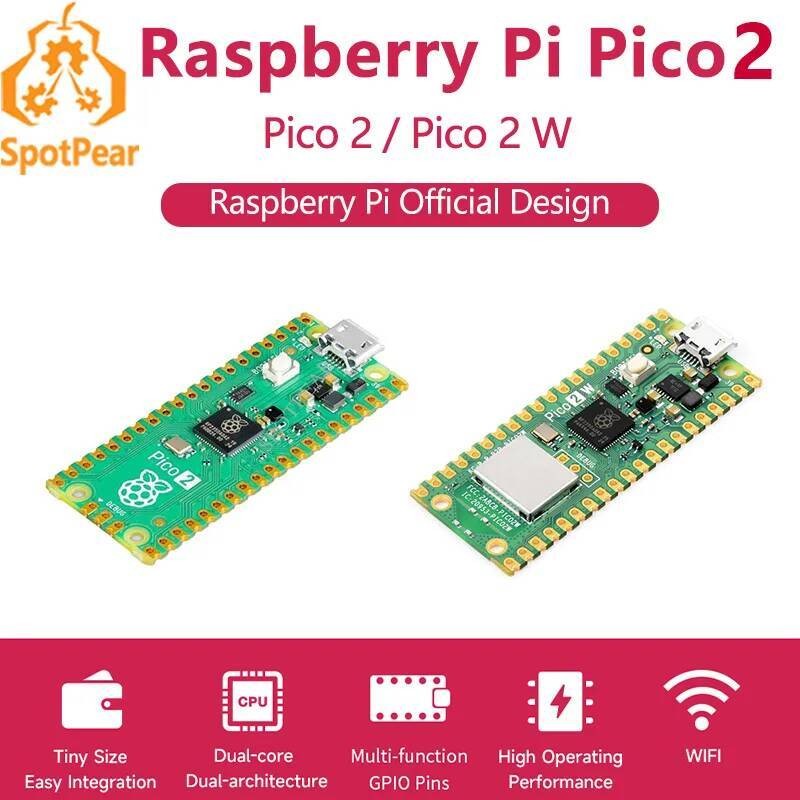 Raspberry Pi Pico 2 RP2350 Pico2 อุปกรณ์เสริม Pico2W 2 W ARM Cortex-M33 และ RISC-V Hazard3 520KByte 