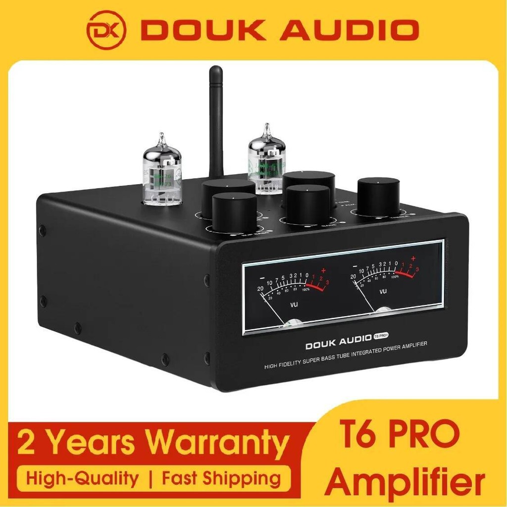 Douk เสียง T6PRO HiFi JAN5725 Vaccum เครื่องขยายเสียงบลูทูธ TPA3255 Power Amp พร้อม VU เมตร 300 W + 