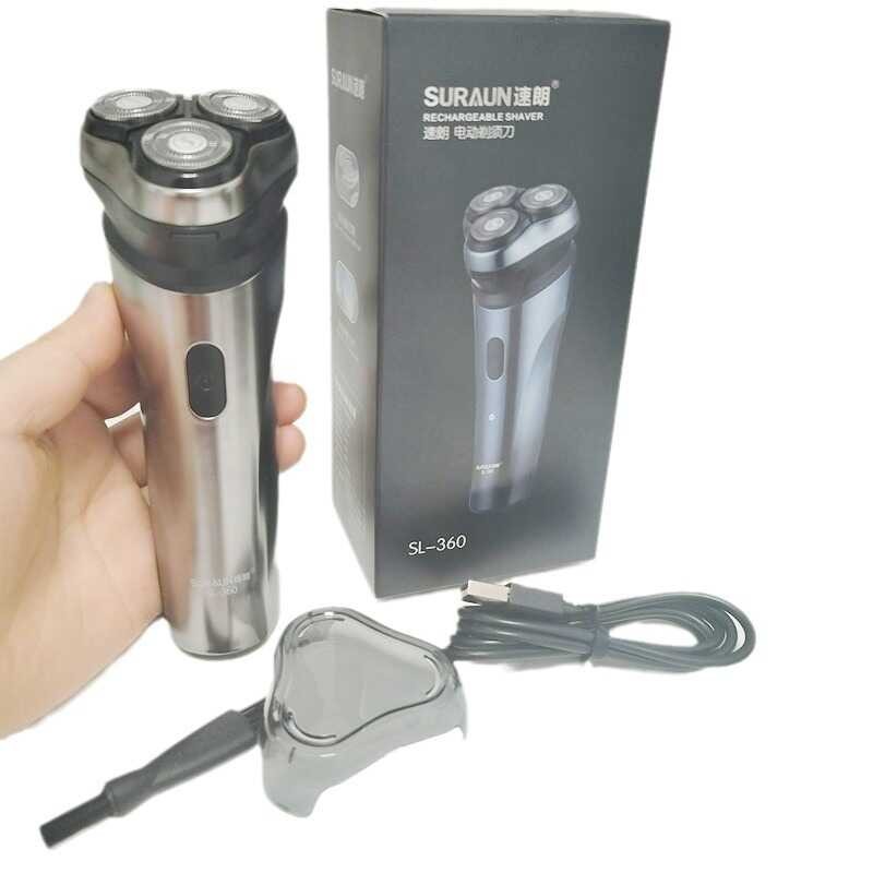 Sulang มีดโกนมีดโกนหนวดไฟฟ้าแบบชาร์จไฟได้มีดโกนผู้ชาย SL-360 อินเทอร์เฟซ USB ชาร์จ SL-370