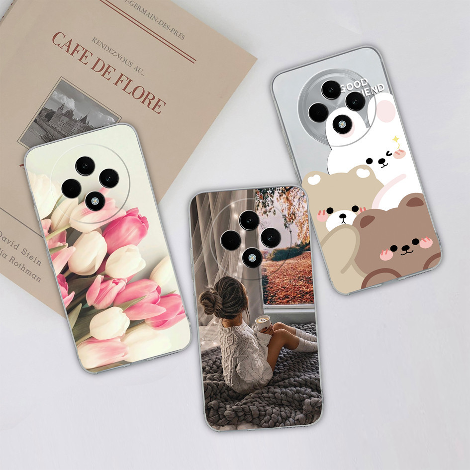 เคสโทรศัพท์สําหรับoppo Reno12 F 5Gปลอกซิลิโคนอ่อนนุ่มกันชนน่ารักหมีป้องกันล้างปกหลังสําหรับOppo Reno12F Reno 12 F 12F Shell Capa