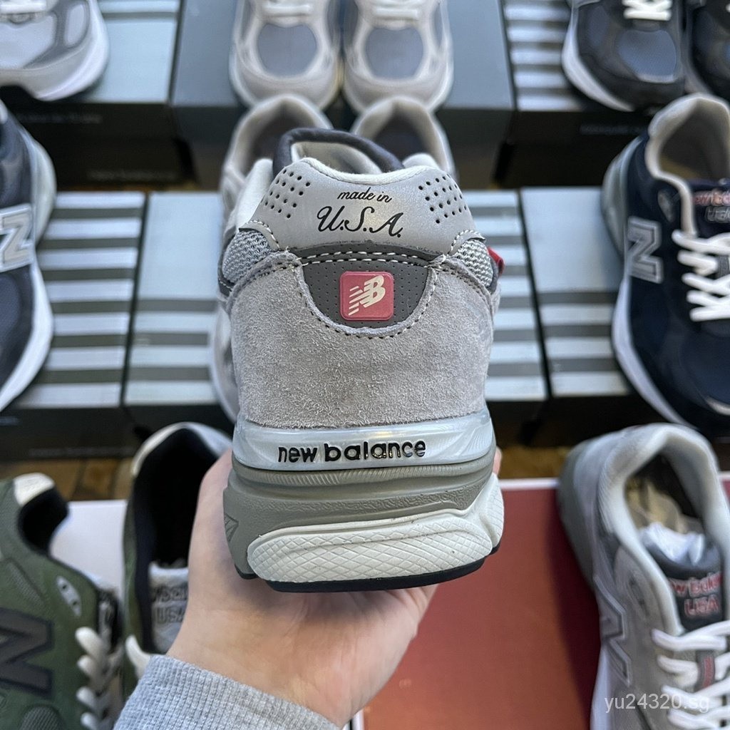 Kfzn New Balance 990 V3 สีเทาสีแดง nb990 สีเทาสีแดง ( คุณภาพดั ้ งเดิม 100 % ) m990v53 NB รองเท ้ า