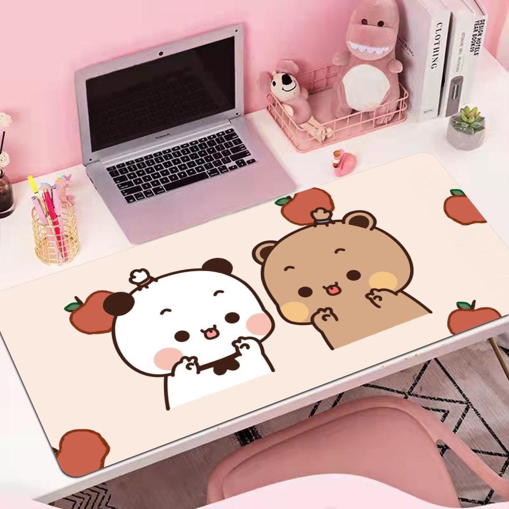 แป้นพิมพ์ยางแผ่นรองเมาส์น่ารัก BuBu DuDu Mousepad Gamer ตู้พรม ed Edge Pc คอมพิวเตอร์ขยายลื่น Deskmats