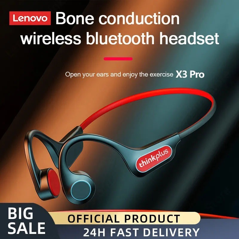 Lenovo X3 X4 X5 X3 PRO Bone Conduction Headphones หูฟังบลูทูธไร้สาย กันน้ํา พร้อมไมโครโฟน คุณภาพเสี