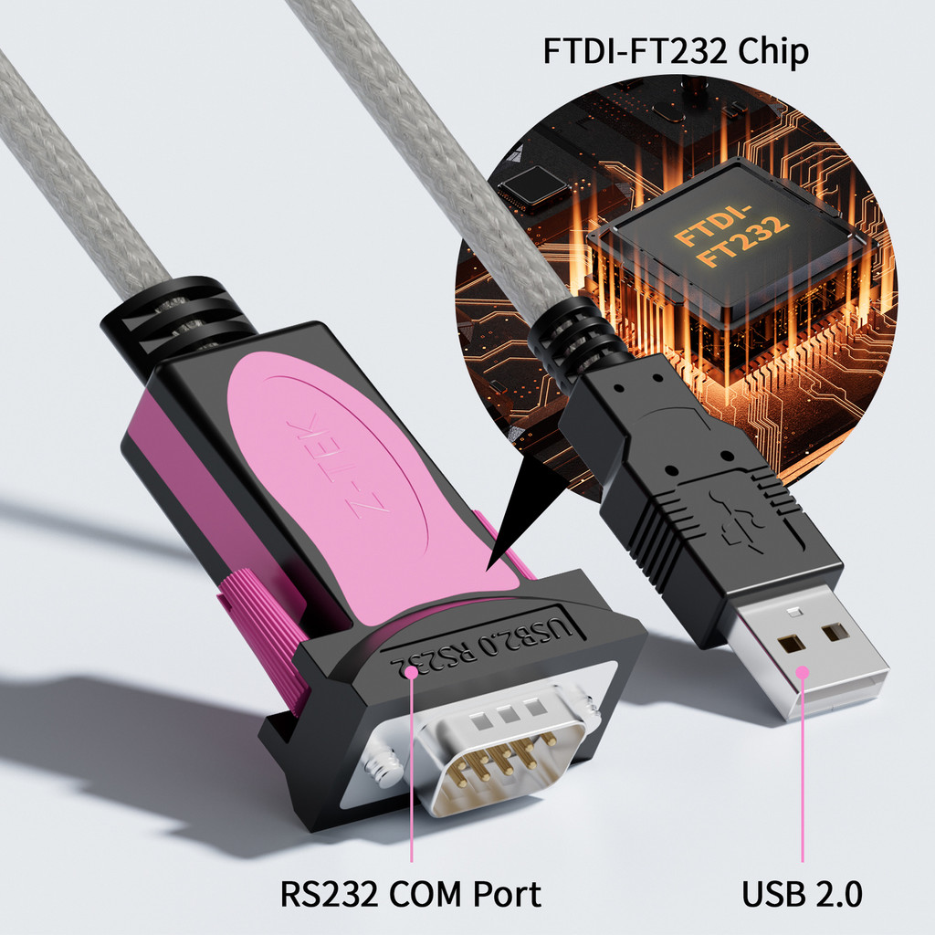 FTDI USB to RS232 ชาย DB9 สาย Serial COM พอร์ตอะแดปเตอร์ชิป FTDI USB R232 สายแปลง Windows 11/10/ 8.1