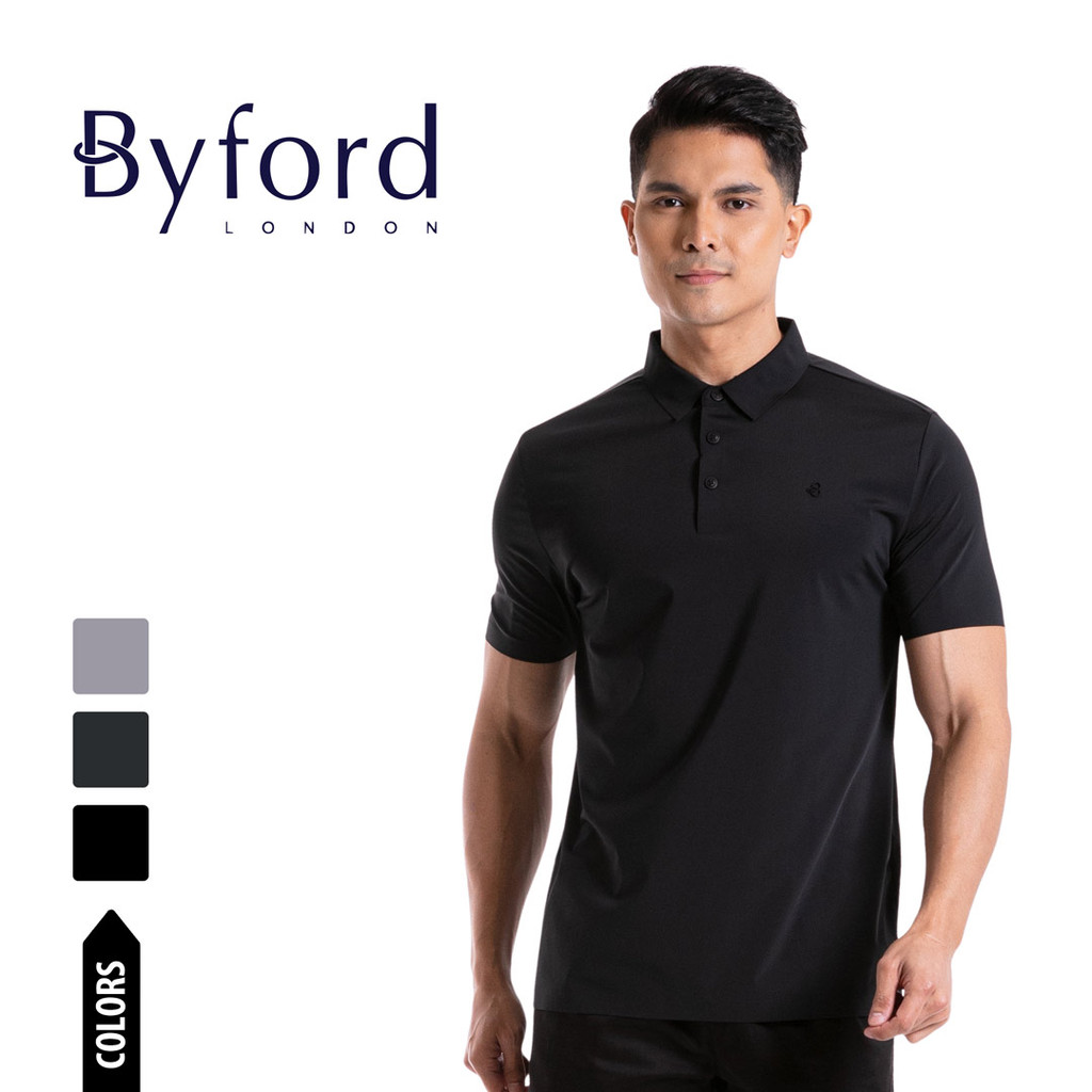 Byford Stretchable Nylon Seamless Polo Tee - 3624002ก