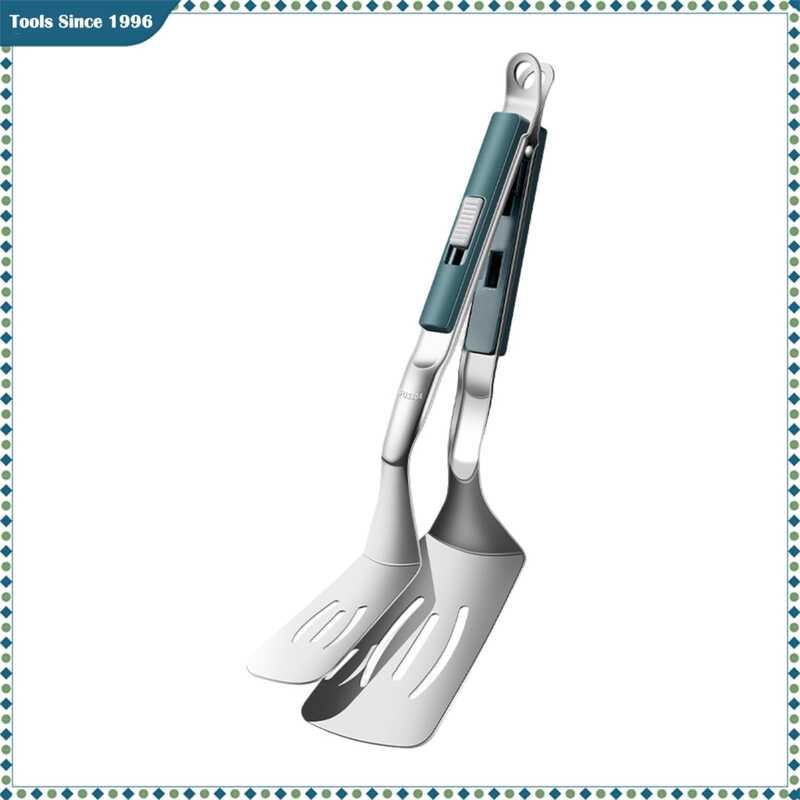 BBQ Loviver Steak Clamp Double Spatulas Food Clamp Steak Frying Turners Nonstick For Flipping Grill