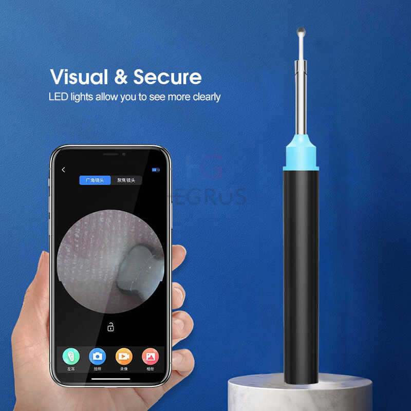 Cleaner Hegrusear With Light Camera Wifi Ear Pick Intelligent Cleaner LED Flashlight Visible Ear Sp