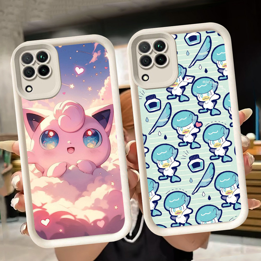 ปลอกอ่อนสําหรับ Samsung M04 A04E A05 A12 A04 F04 J2 A06 A22 J7 Prime Pro 5G สีขาว Q74 Pokemon