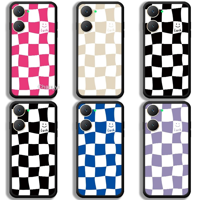 Creative สีดําสีขาวกระดานหมากรุกกันกระแทกสําหรับ Vivo Y03 4G Vivo Y03TVivo Y18 4G Vivo Y18E 4G