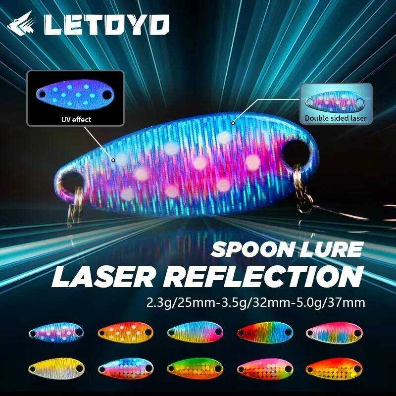 LETOYO 2.3G/3.5G/5G Laser Spinner Luminous Spoon Fishing Double Painted Spinner S Colorful Trout Pr
