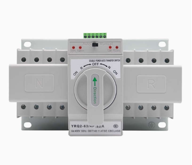Auto/Manual Switching Circuit Breakers YCQ1B-63 2P/3P/4P 63A Dual Power สวิตช์โอนอัตโนมัติ AC230V 50