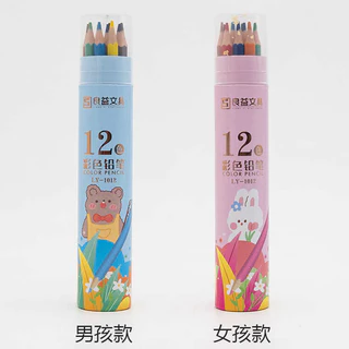 พู่กันสีสัน 12 สี 18 สี 24 สี แบบขวด สำหรับวาดภาพกราฟิก เข็มพู่กันสีสันสำหรับเด็ก ลากภาพการ์ตูน ดินสอสร้างสรรค์ แบบการ์ต